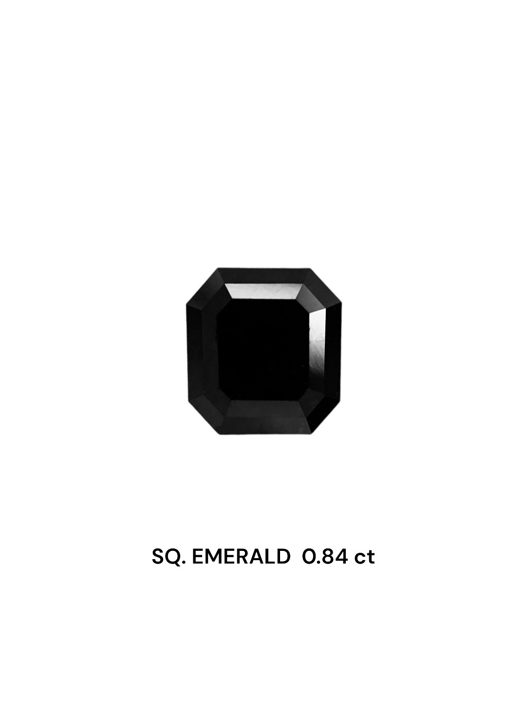 0.84 Carat Natural Fancy Black Sq emerald Diamond SE-7642T