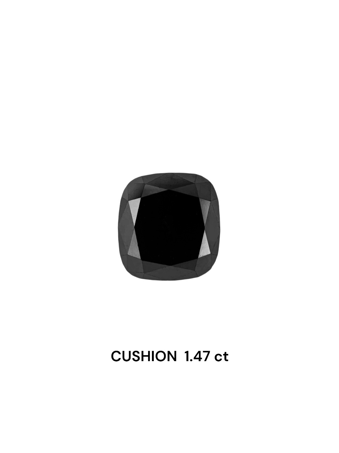 IGI 1.47 Carat Natural Fancy Black Cushion Diamond SE-7645TTI
