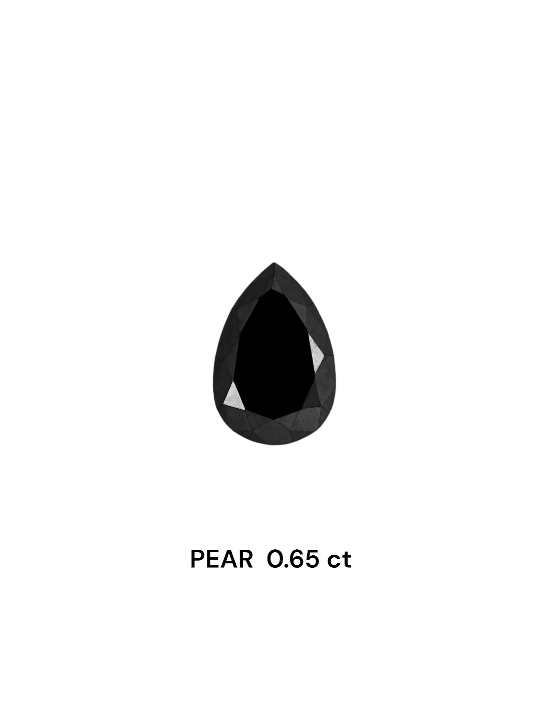 0.65 Carat Natural Fancy Black Pear Diamond SE-7647T