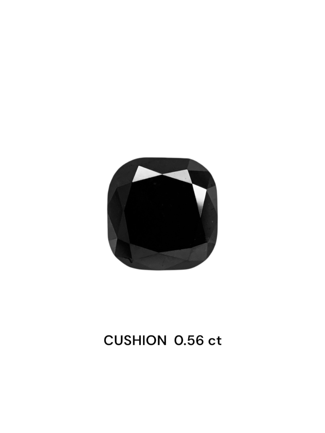 0.56 Carat Natural Fancy Black Cushion Diamond SE-7657T