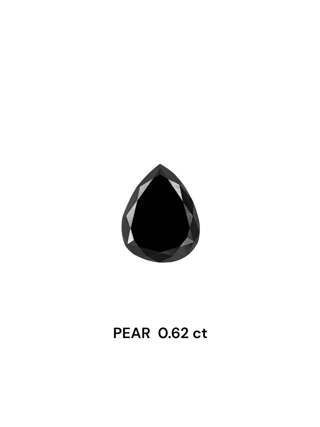 0.62 Carat Natural Fancy Black Pear Diamond SE-7676T