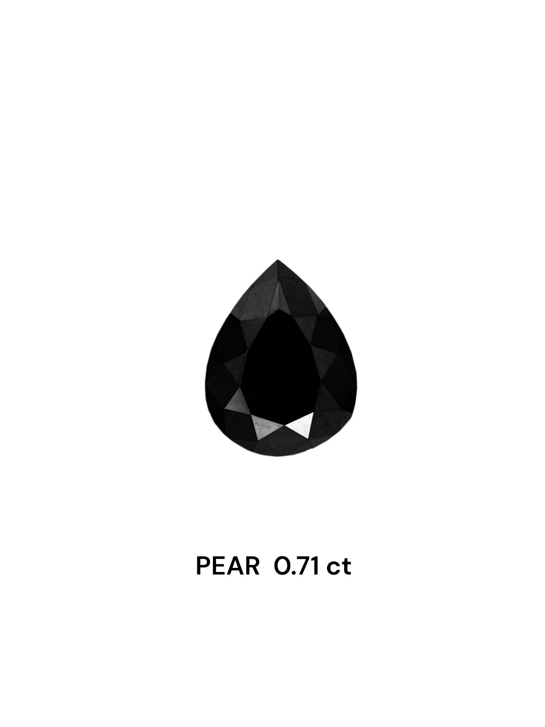 0.71 Carat Natural Fancy Black Pear Diamond SE-7682T