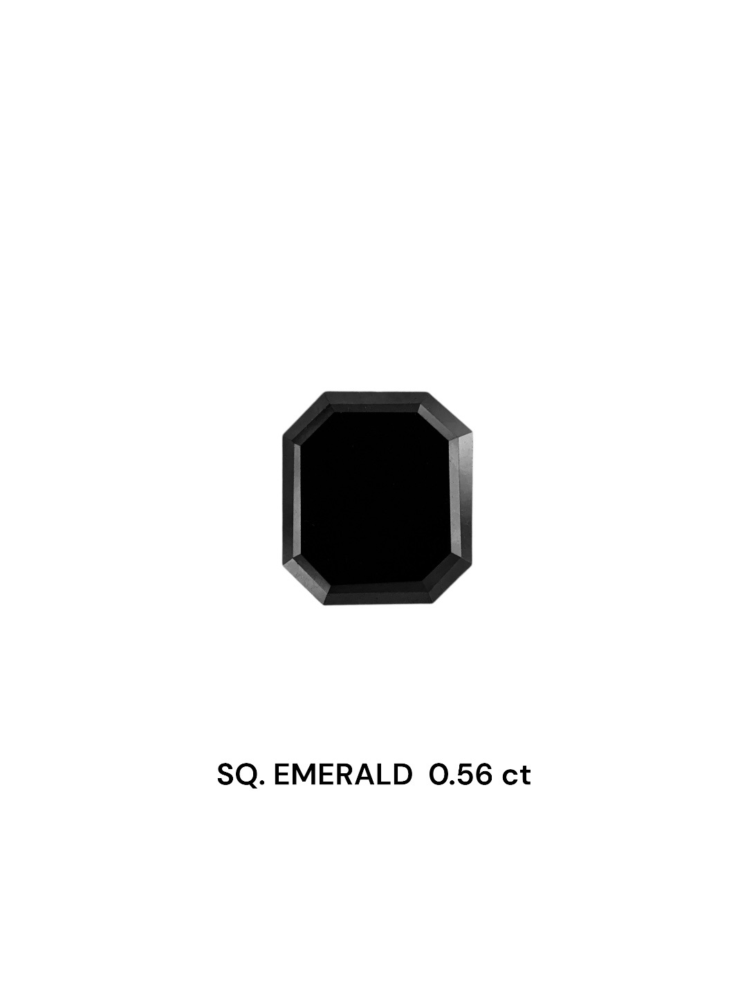 0.56 Carat Natural Fancy Black Sq emerald Diamond SE-7685T