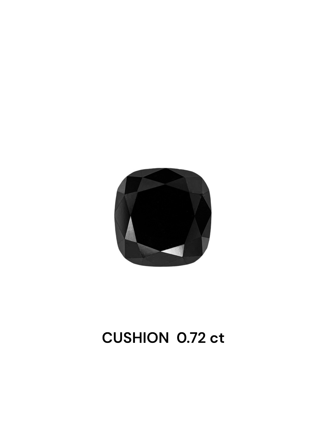 0.72 Carat Natural Fancy Black Cushion Diamond SE-7692T