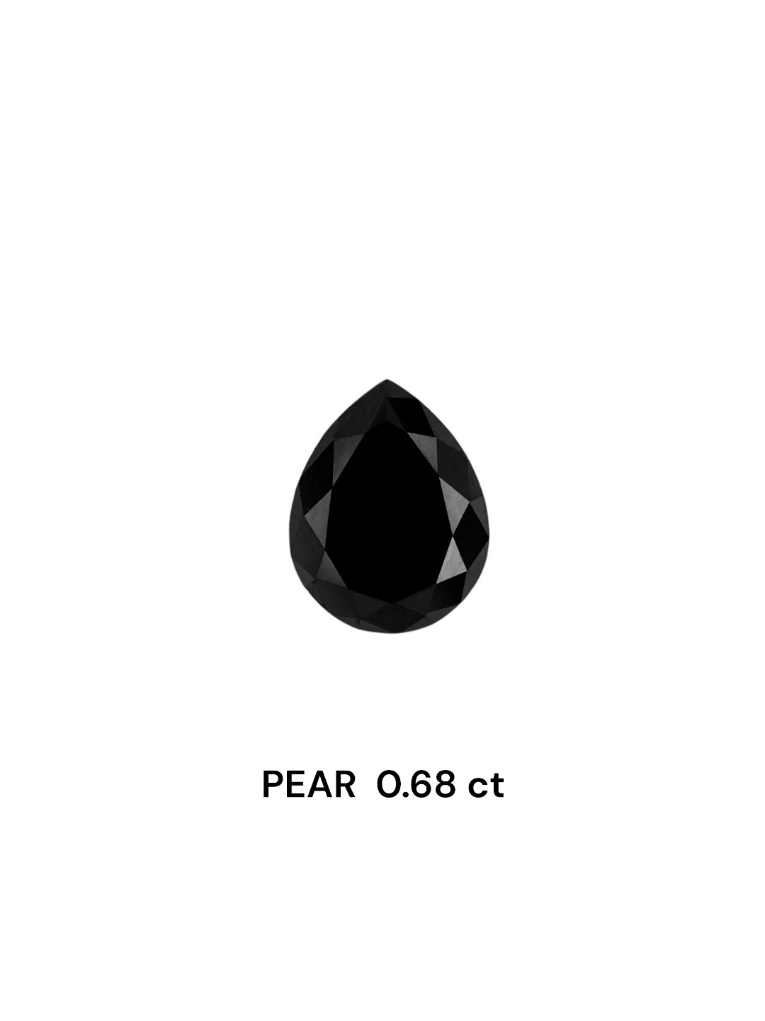 0.68 Carat Natural Fancy Black Pear Diamond SE-7695T