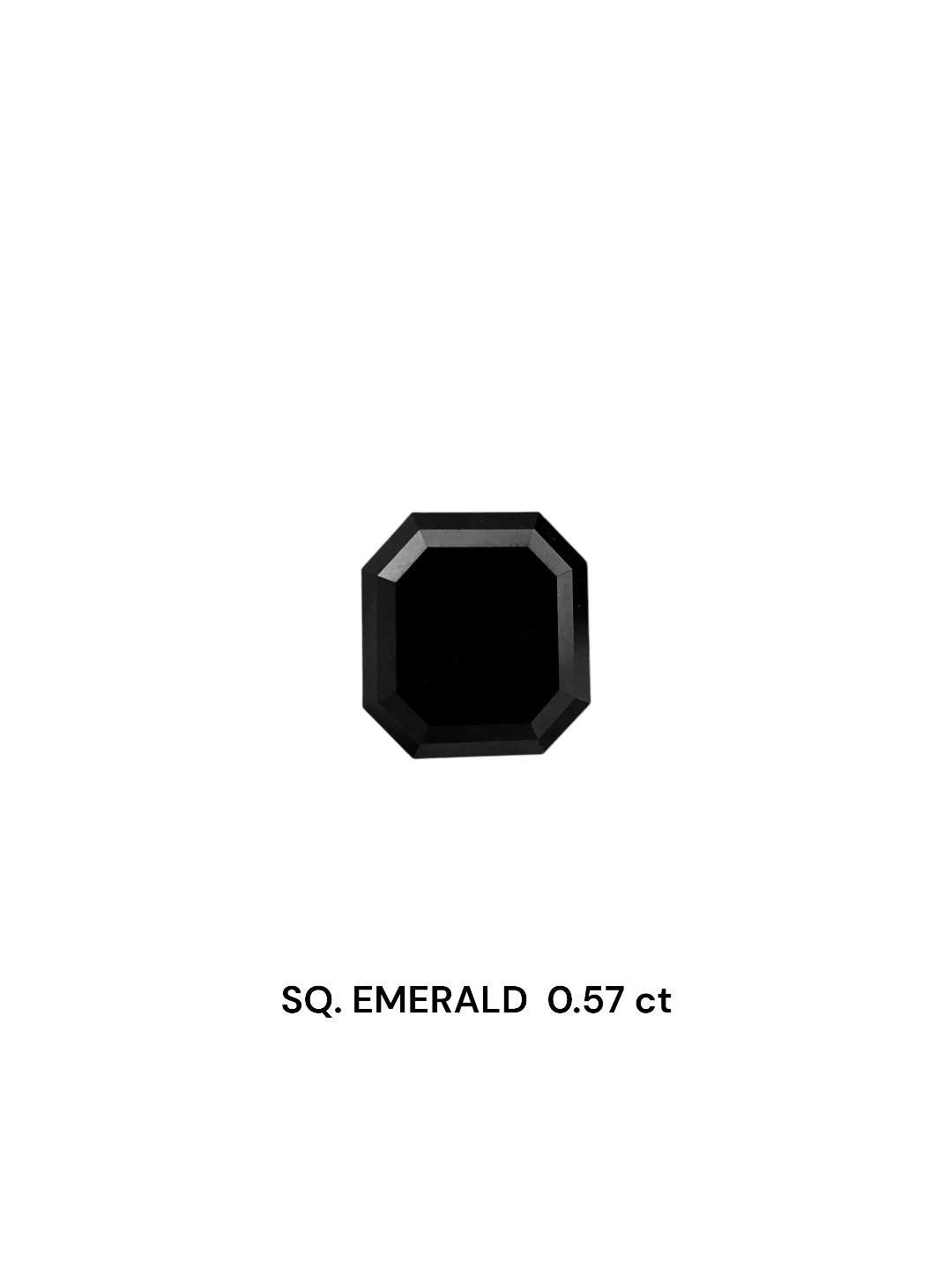0.57 Carat Natural Fancy Black Sq emerald Diamond SE-7703T