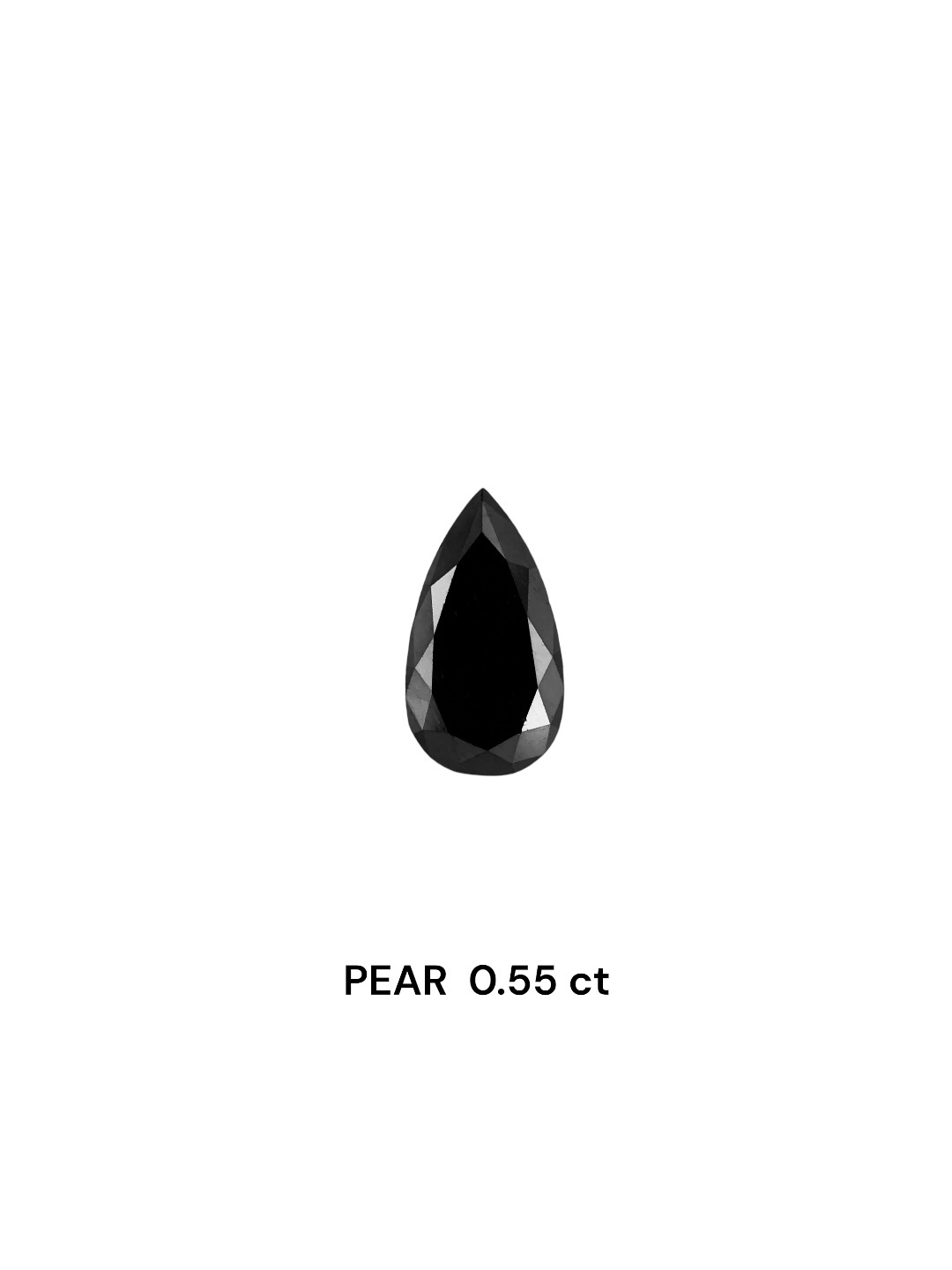 0.55 Carat Natural Fancy Black Pear Diamond SE-7710T