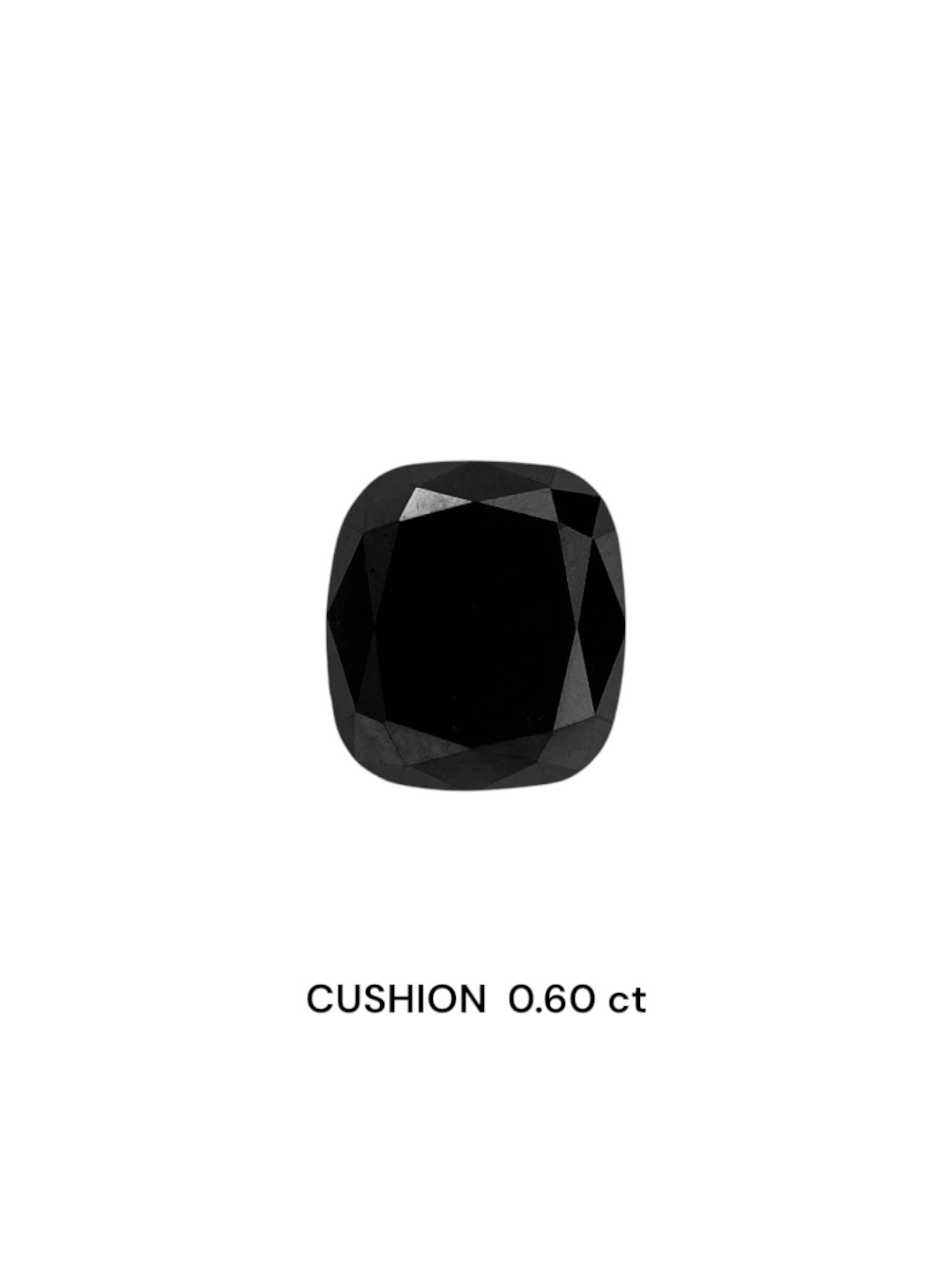0.60 Carat Natural Fancy Black Cushion Diamond SE-7718T
