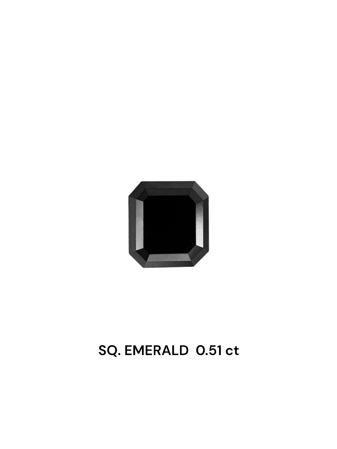 0.51 Carat Natural Fancy Black Sq emerald Diamond SE-7744T
