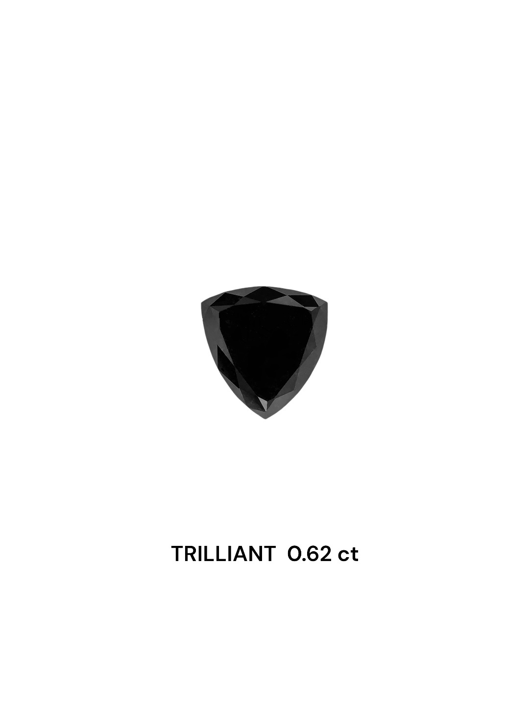 0.62 Carat Natural Fancy Black Trilliant Diamond SE-7794T