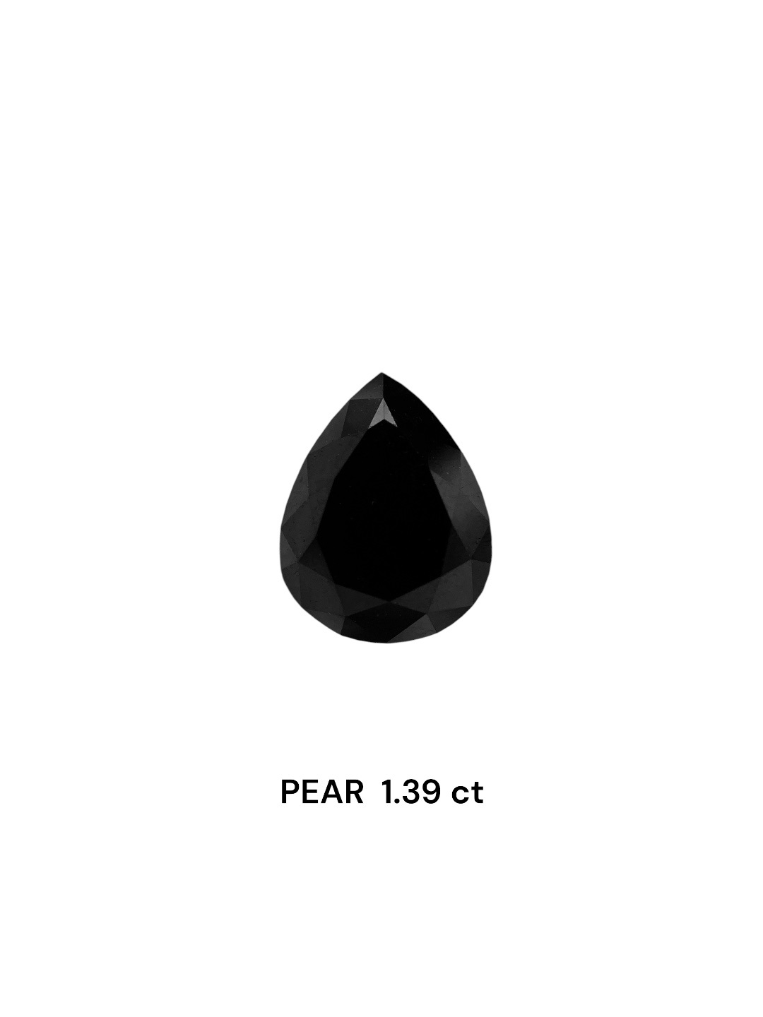 IGI 1.39 Carat Natural Fancy Black Pear Diamond SE-7801TTI
