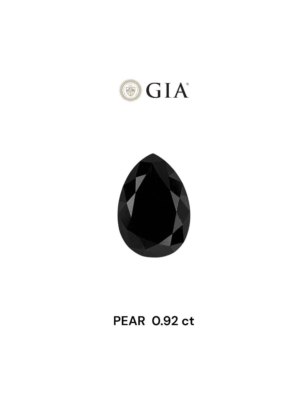 GIA 0.92 Carat Natural Fancy Black Pear Diamond SE-7818GN