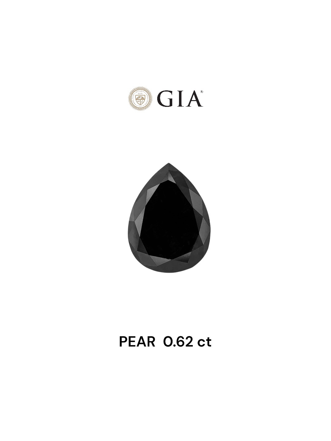GIA 0.62 Carat Natural Fancy Black Pear Diamond SE-7822GN