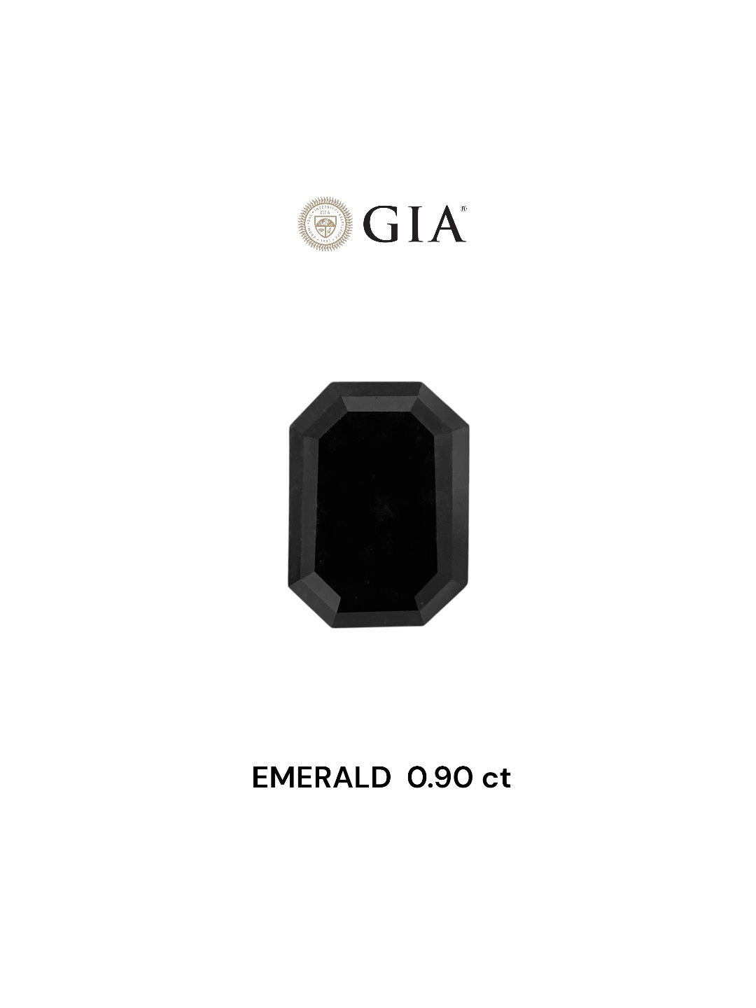 GIA 0.90 Carat Natural Fancy Black Emerald Diamond SE-7833GN