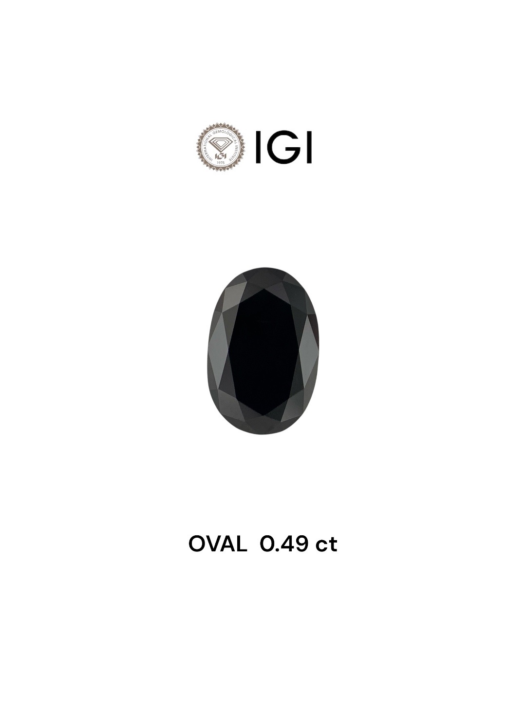 IGI 0.49 Carat Natural Fancy Black Oval Diamond SE-7839IN