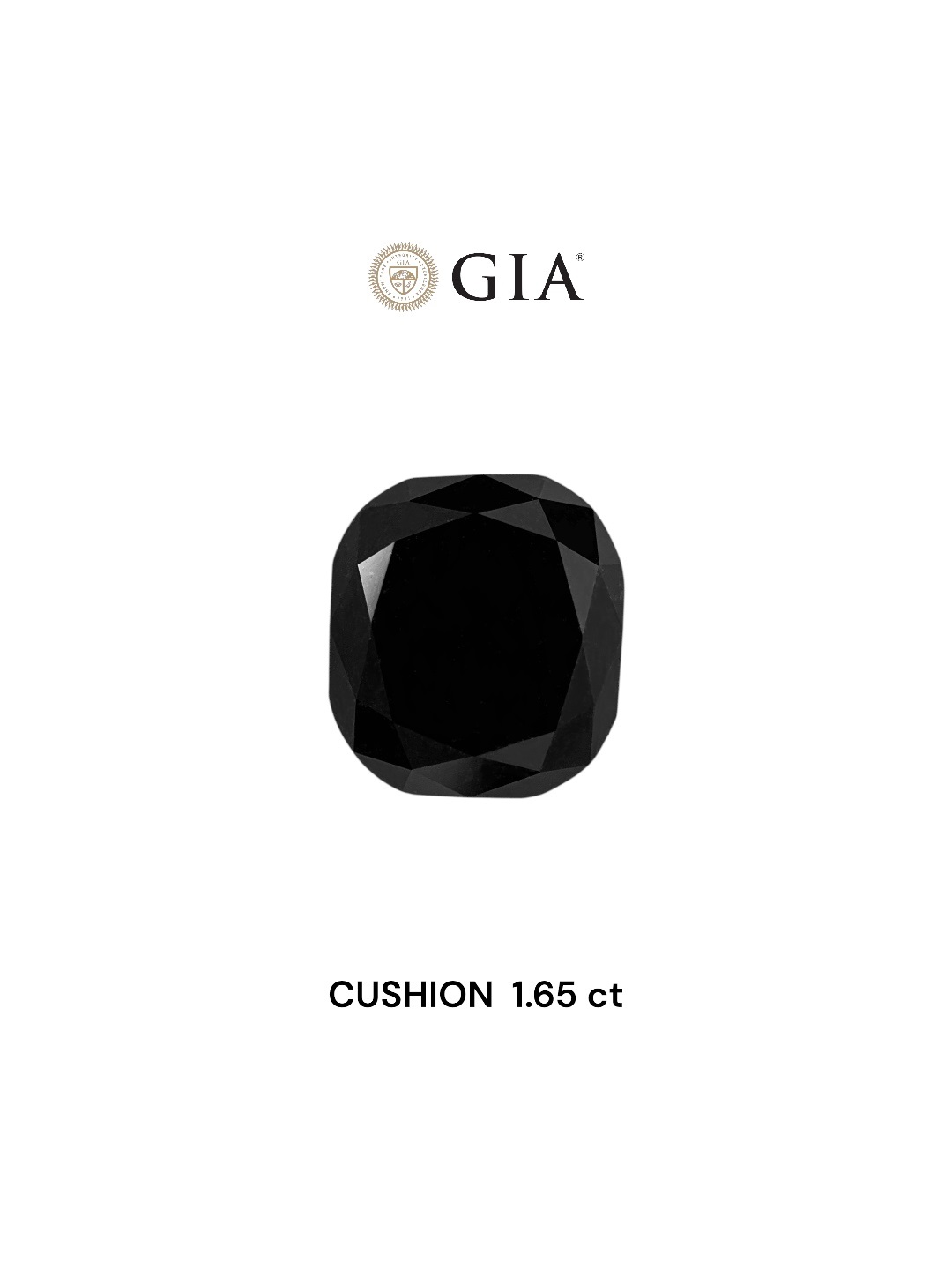GIA 1.65 Carat Natural Fancy Black Cushion Diamond SE-7841GN