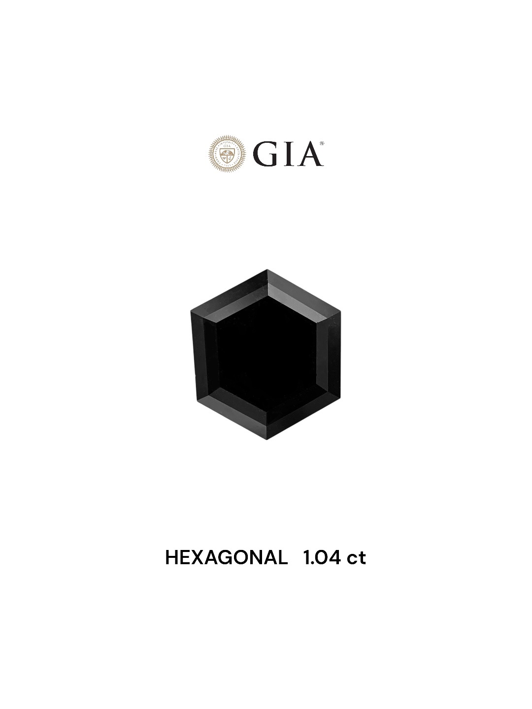 GIA 1.04 Carat Natural Fancy Black Hexagonal Diamond SE-7848GN