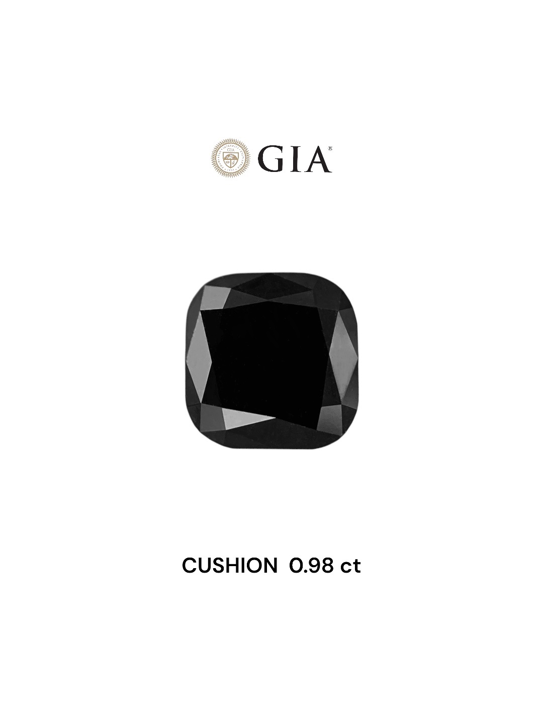 GIA 0.98 Carat Natural Fancy Black Cushion Diamond SE-7860GN