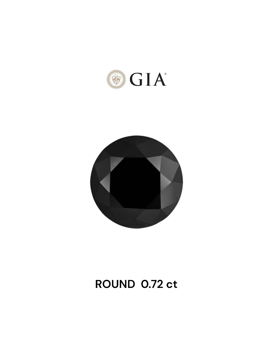 GIA 0.72 Carat Natural Fancy Black Round Diamond SE-7863GN