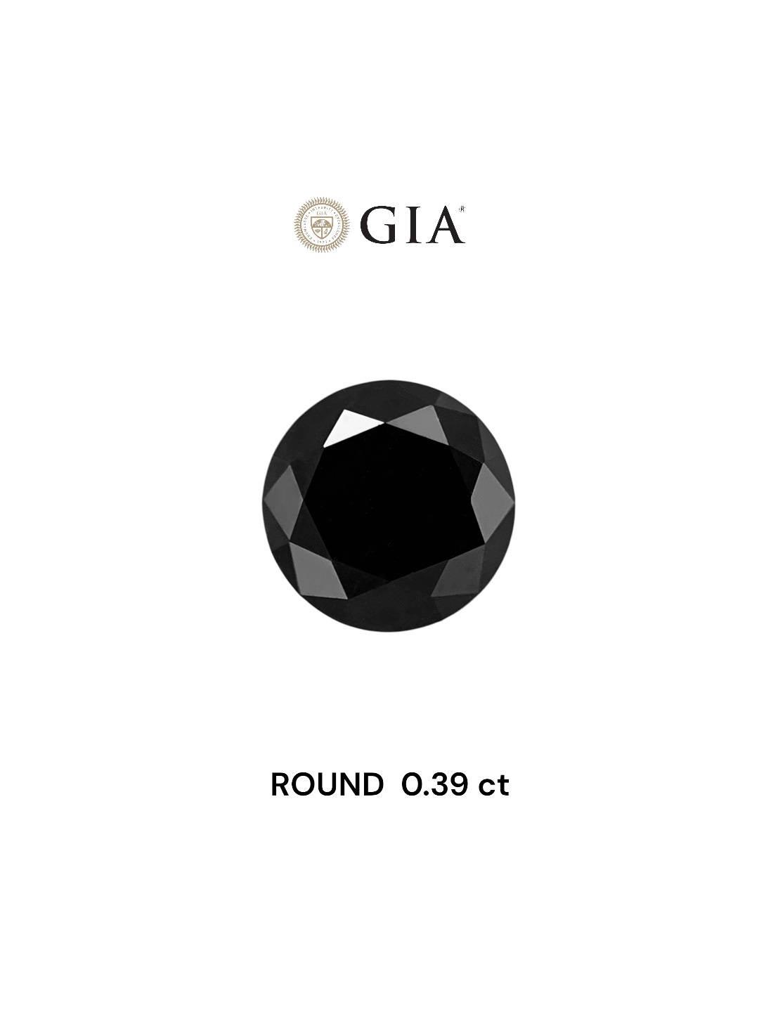 GIA 0.39 Carat Natural Fancy Black Round Diamond SE-7864GN