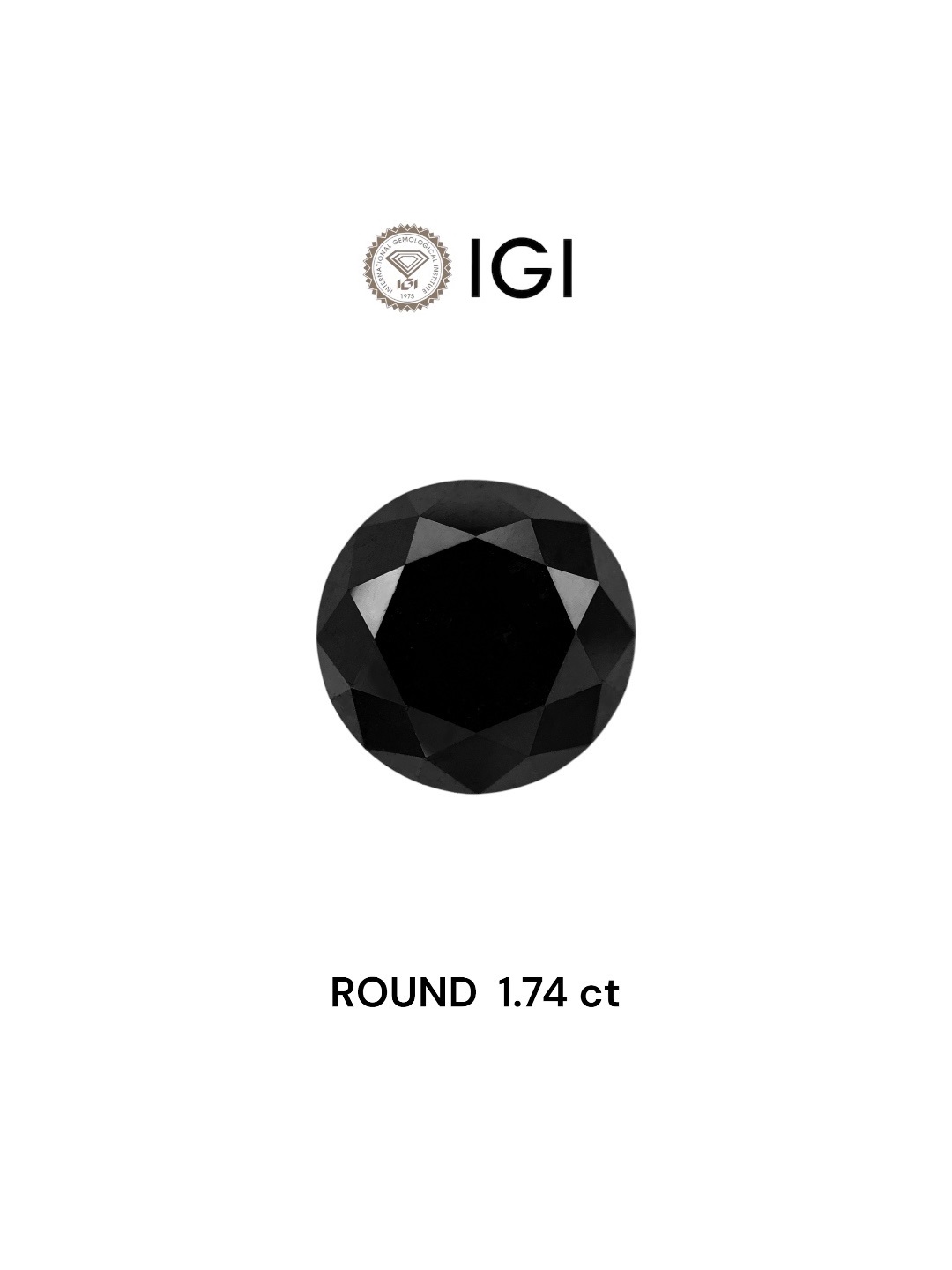 IGI 1.74 Carat Natural Fancy Black Round Diamond SE-7876IN