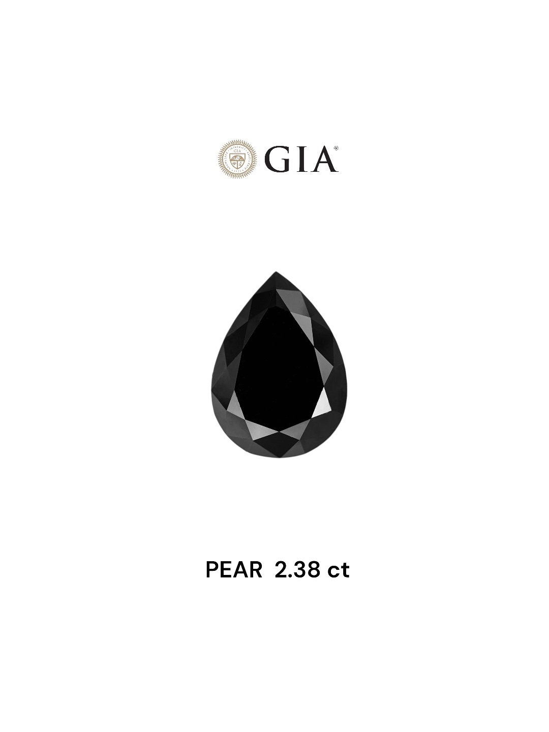 GIA 2.38 Carat Natural Fancy Black Pear Diamond SE-7897GN