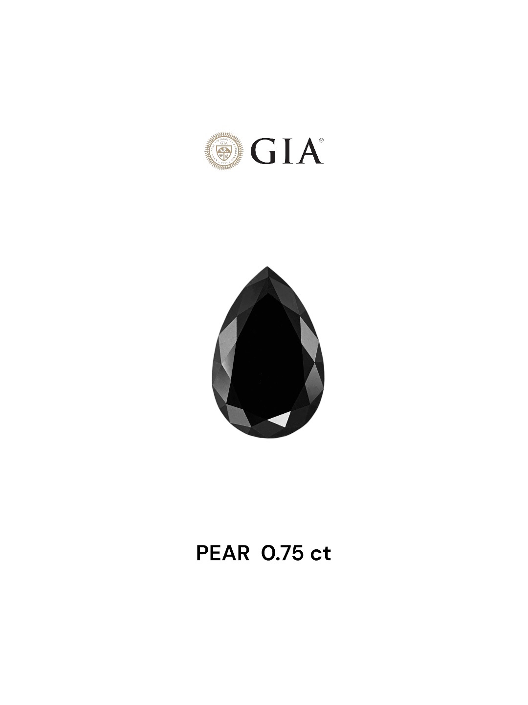 GIA 0.75 Carat Natural Fancy Black Pear Diamond SE-7904GN