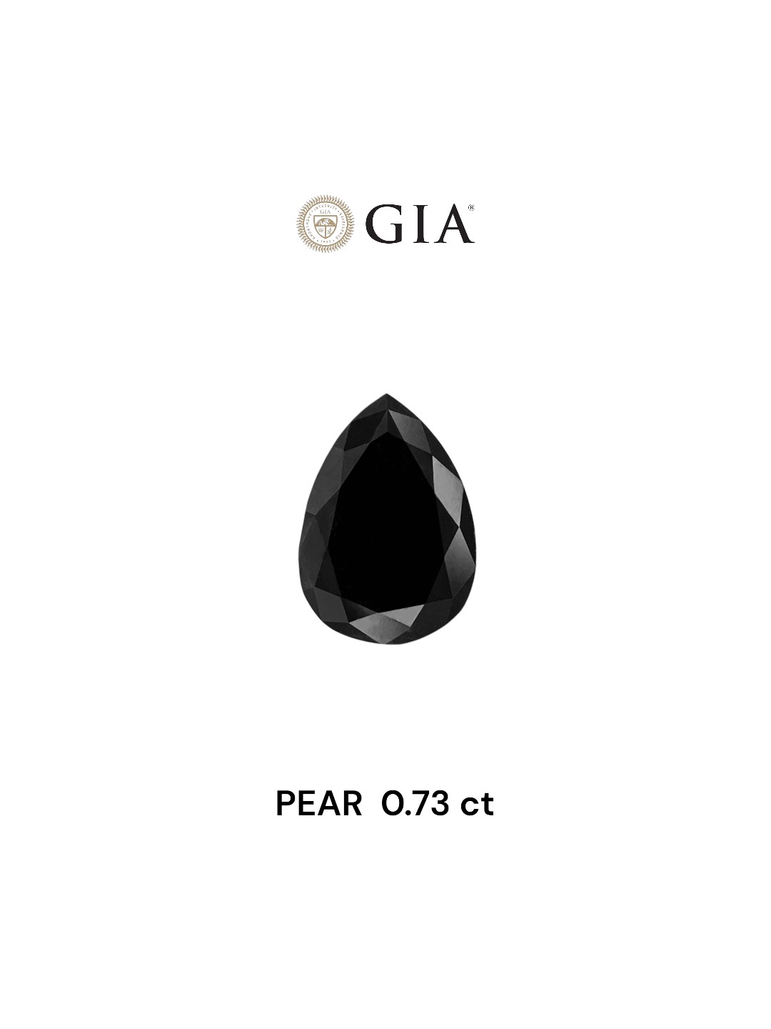 GIA 0.73 Carat Natural Fancy Black Pear Diamond SE-7905GN