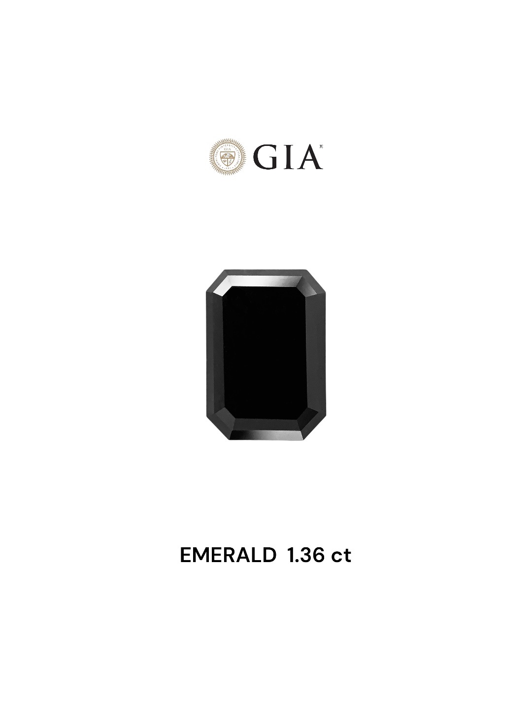 GIA 1.36 Carat Natural Fancy Black Emerald Diamond SE-7909GN