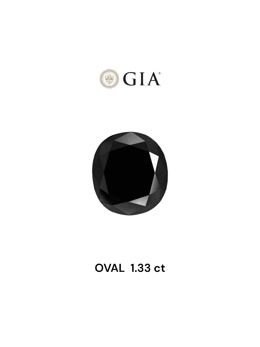 GIA 1.33 Carat Natural Fancy Black Oval Diamond SE-7912GN
