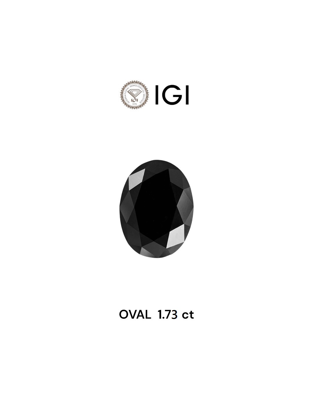 IGI 1.73 Carat Natural Fancy Black Oval Diamond SE-7917IN