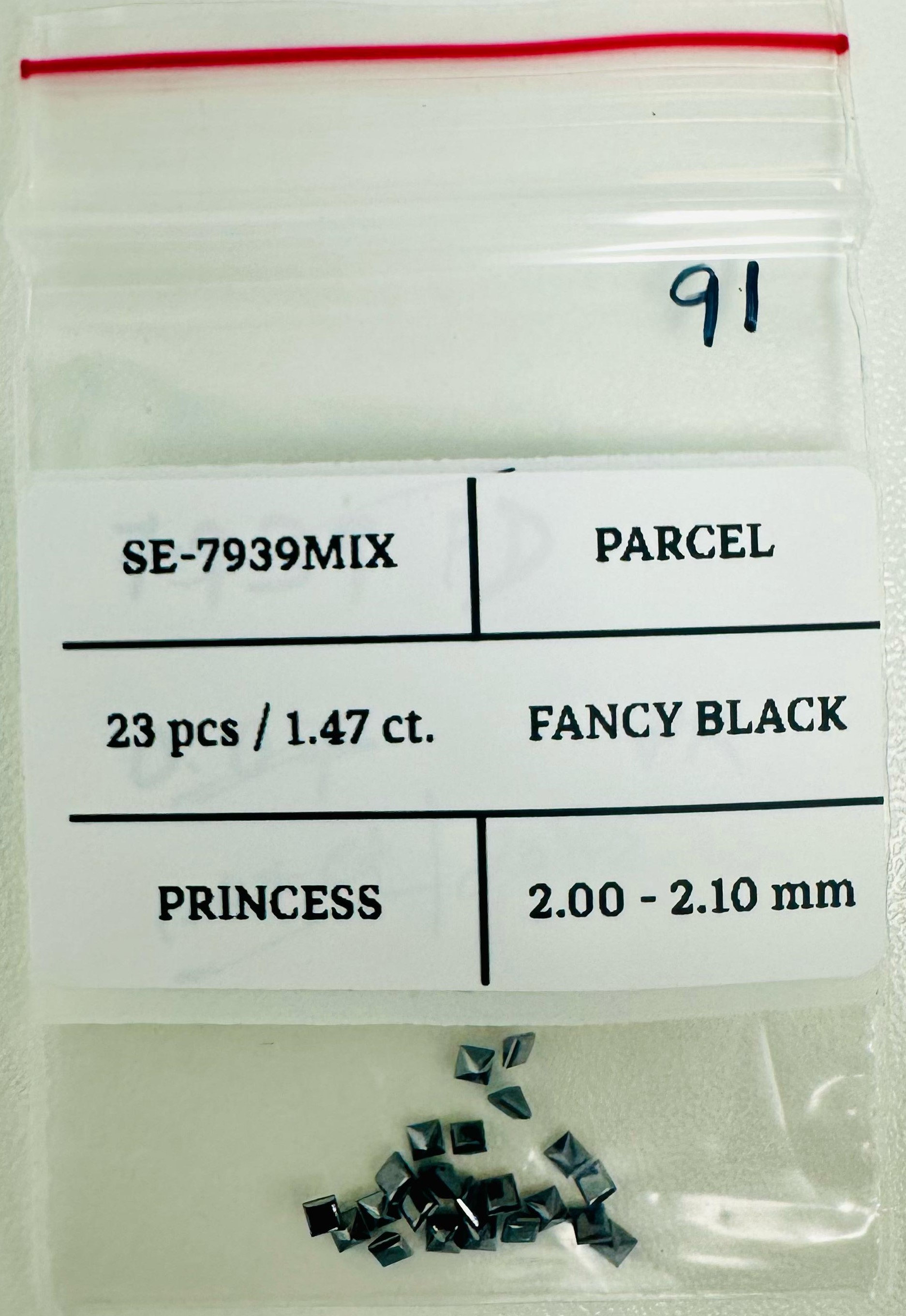 1.47 Carat Natural Fancy Black Princess Diamond SE-7939MIX