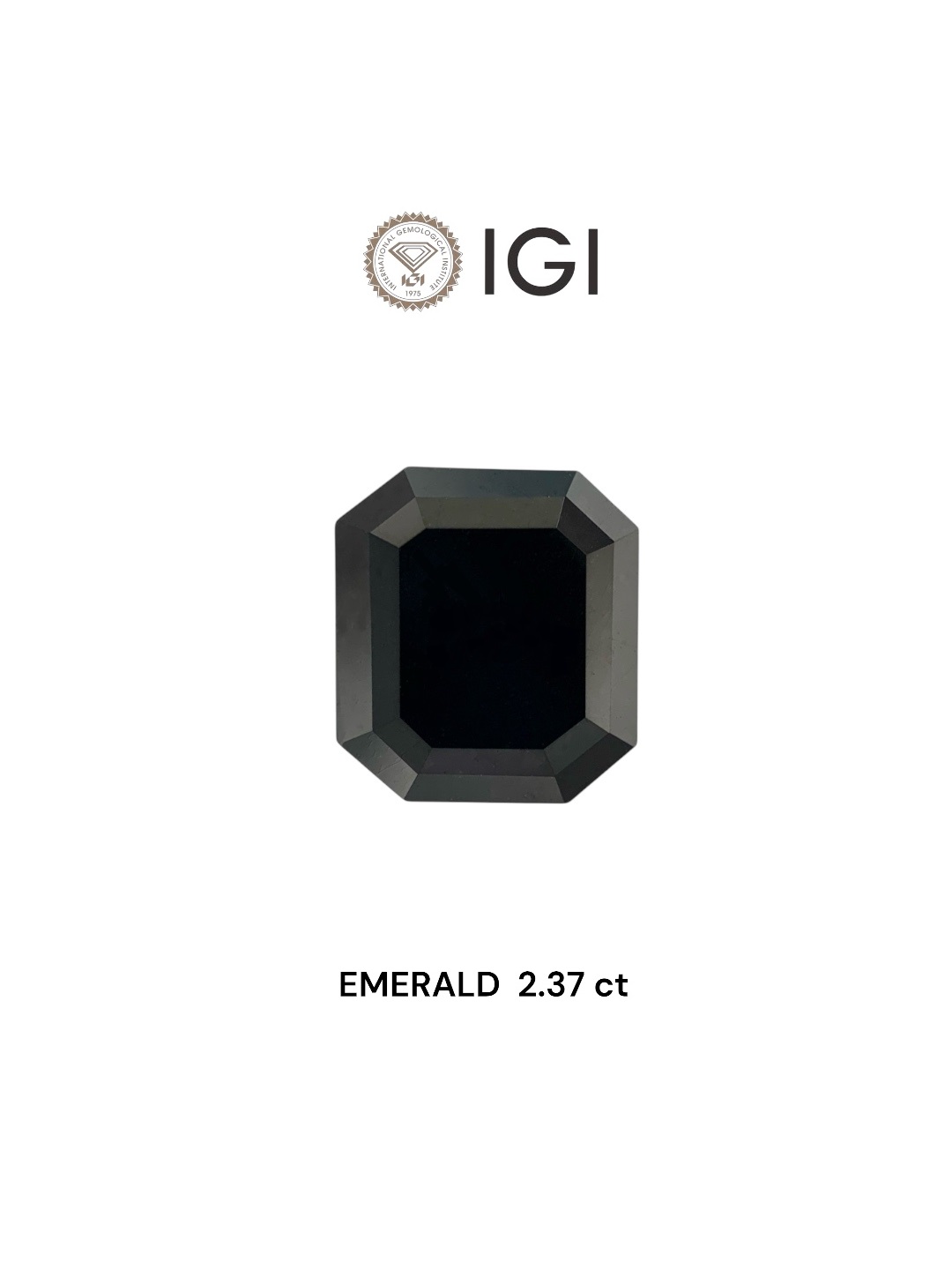 IGI 2.37 Carat Natural Fancy Black Emerald Diamond SE-7948TTI