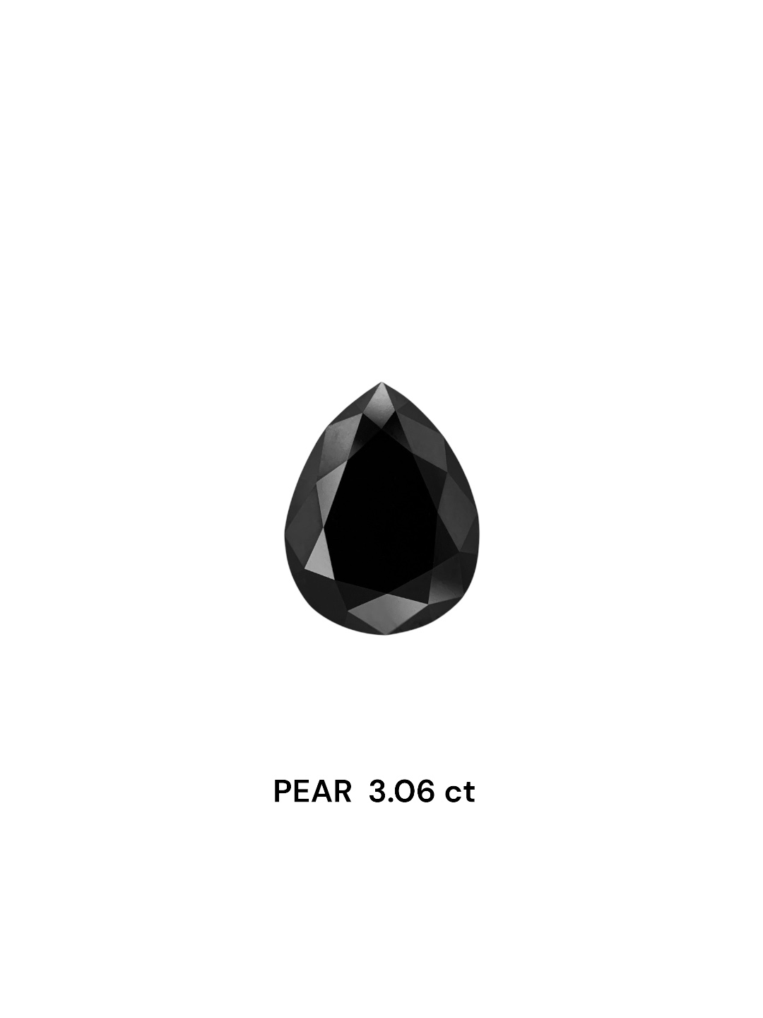 IGI 3.06 Carat Natural Fancy Black Pear Diamond SE-7954TTI