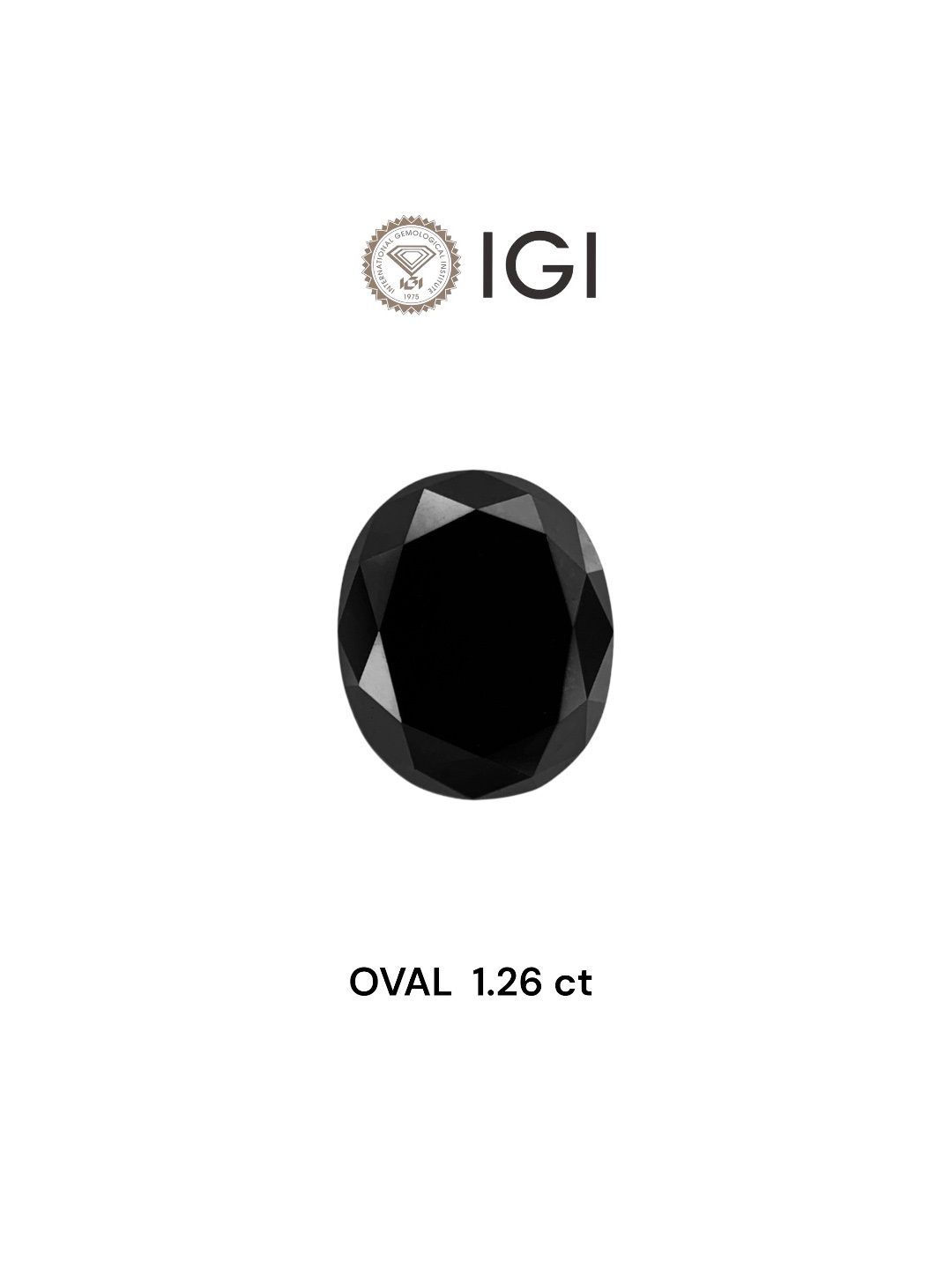 IGI 1.26 Carat Natural Fancy Black Oval Diamond SE-7959TTI