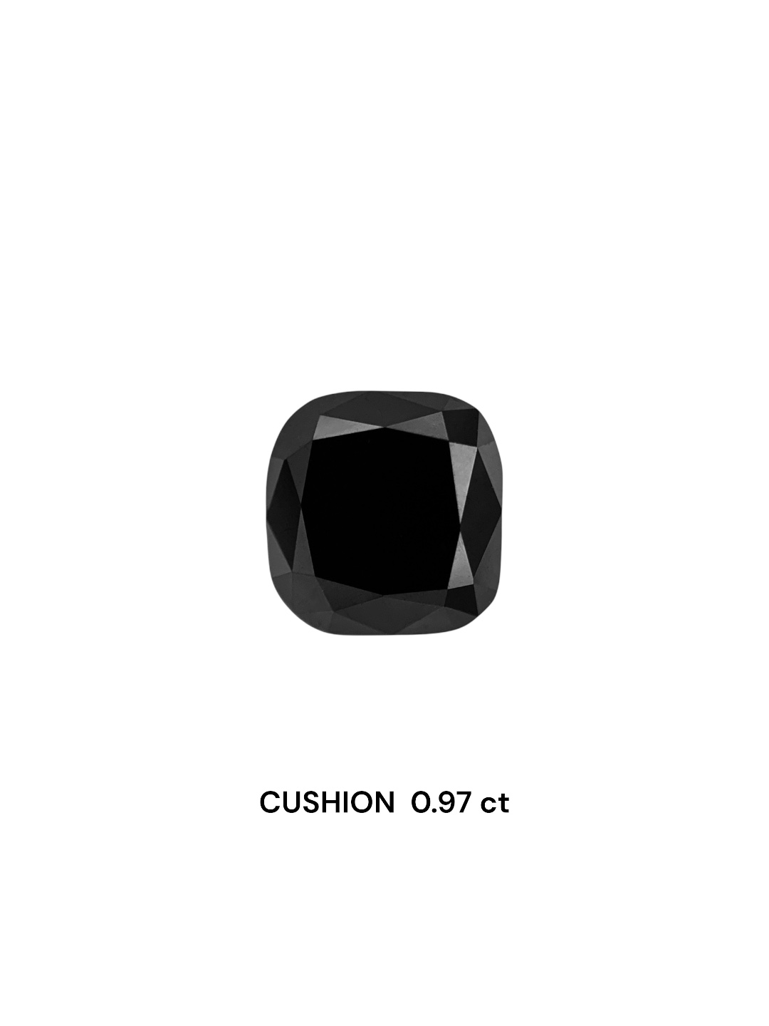 0.97 Carat Natural Fancy Black Cushion Diamond SE-7982T