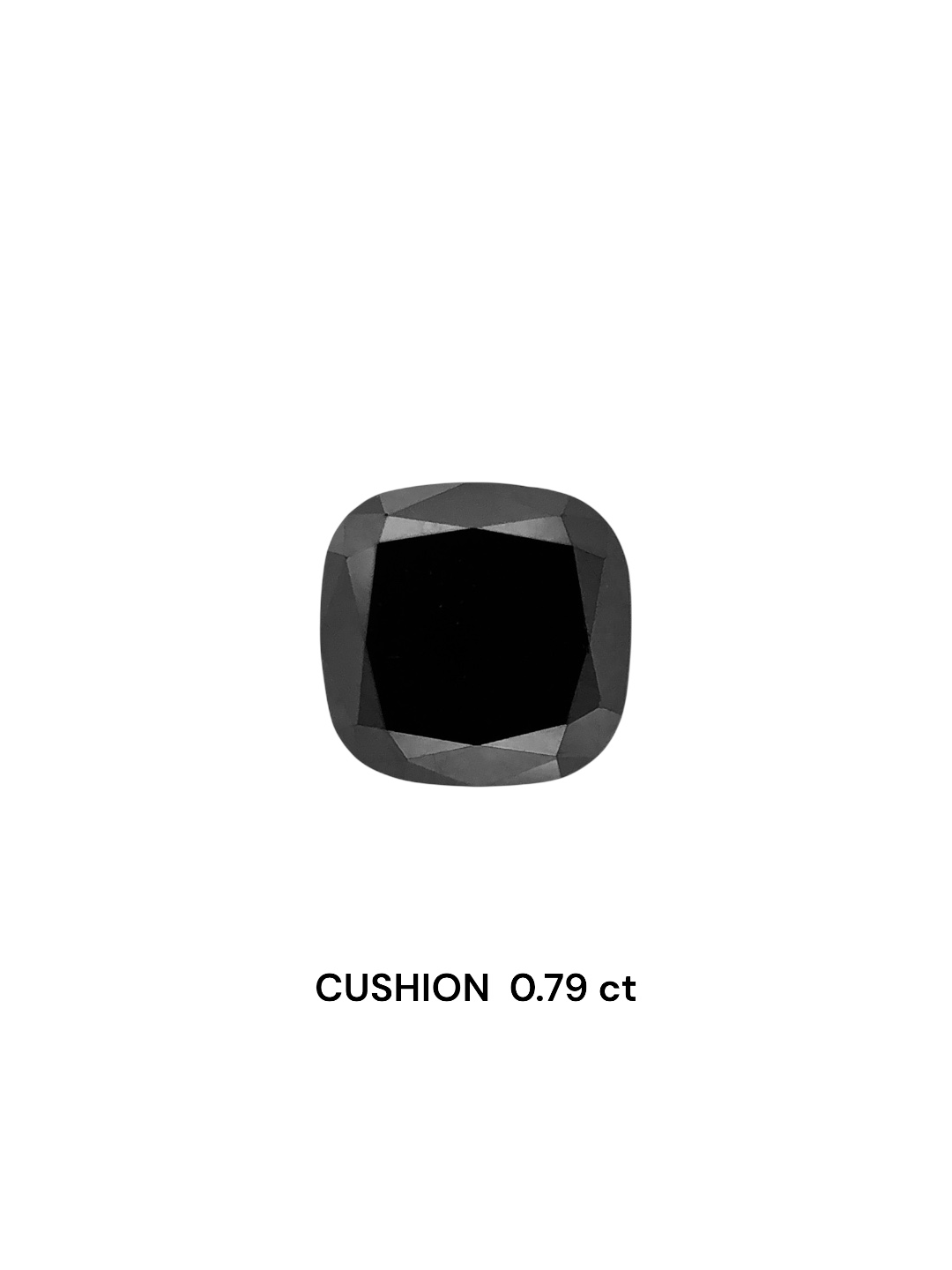 0.79 Carat Natural Fancy Black Cushion Diamond SE-8011T