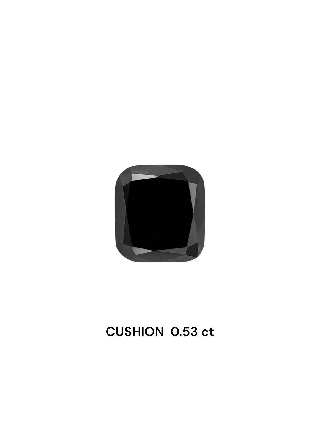 0.53 Carat Natural Fancy Black Cushion Diamond SE-8018T
