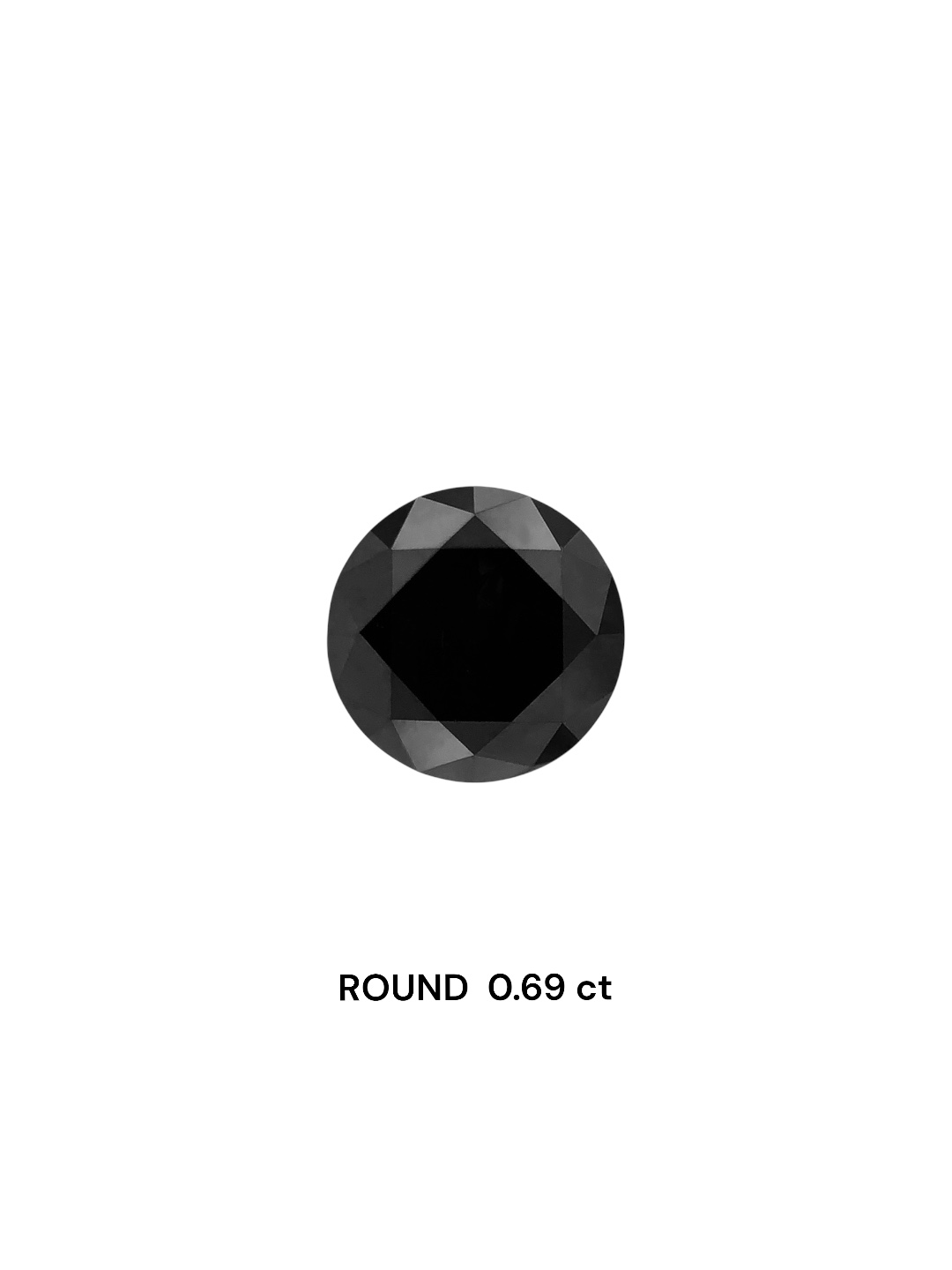 0.69 Carat Natural Fancy Black Round Diamond SE-8036T