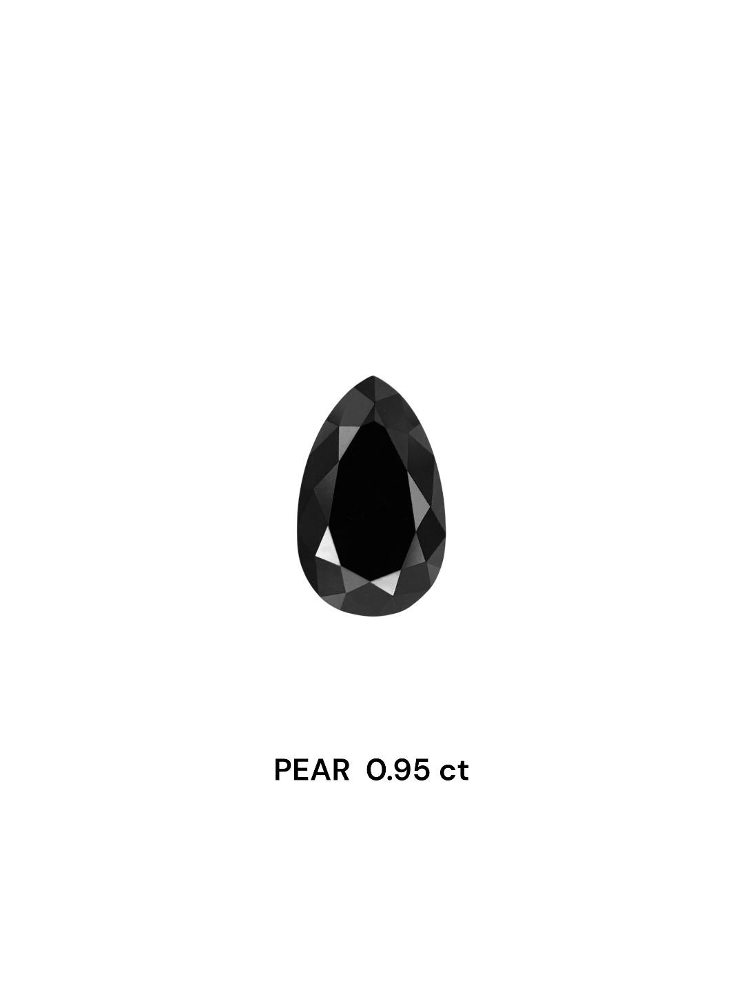 0.95 Carat Natural Fancy Black Pear Diamond SE-8057T