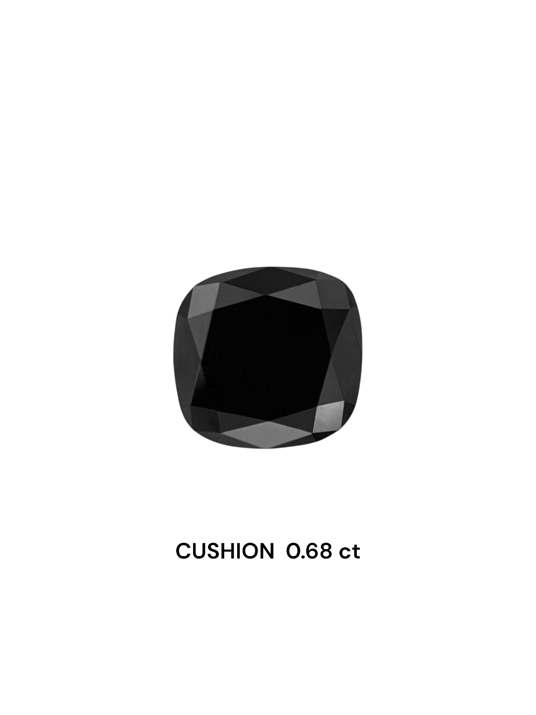 0.68 Carat Natural Fancy Black Cushion Diamond SE-8070T
