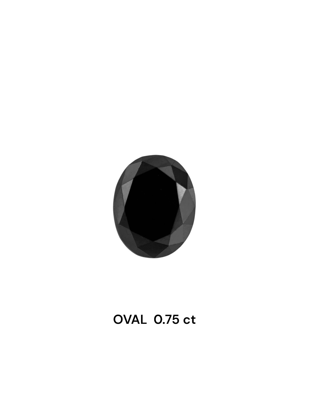 0.75 Carat Natural Fancy Black Oval Diamond SE-8121T