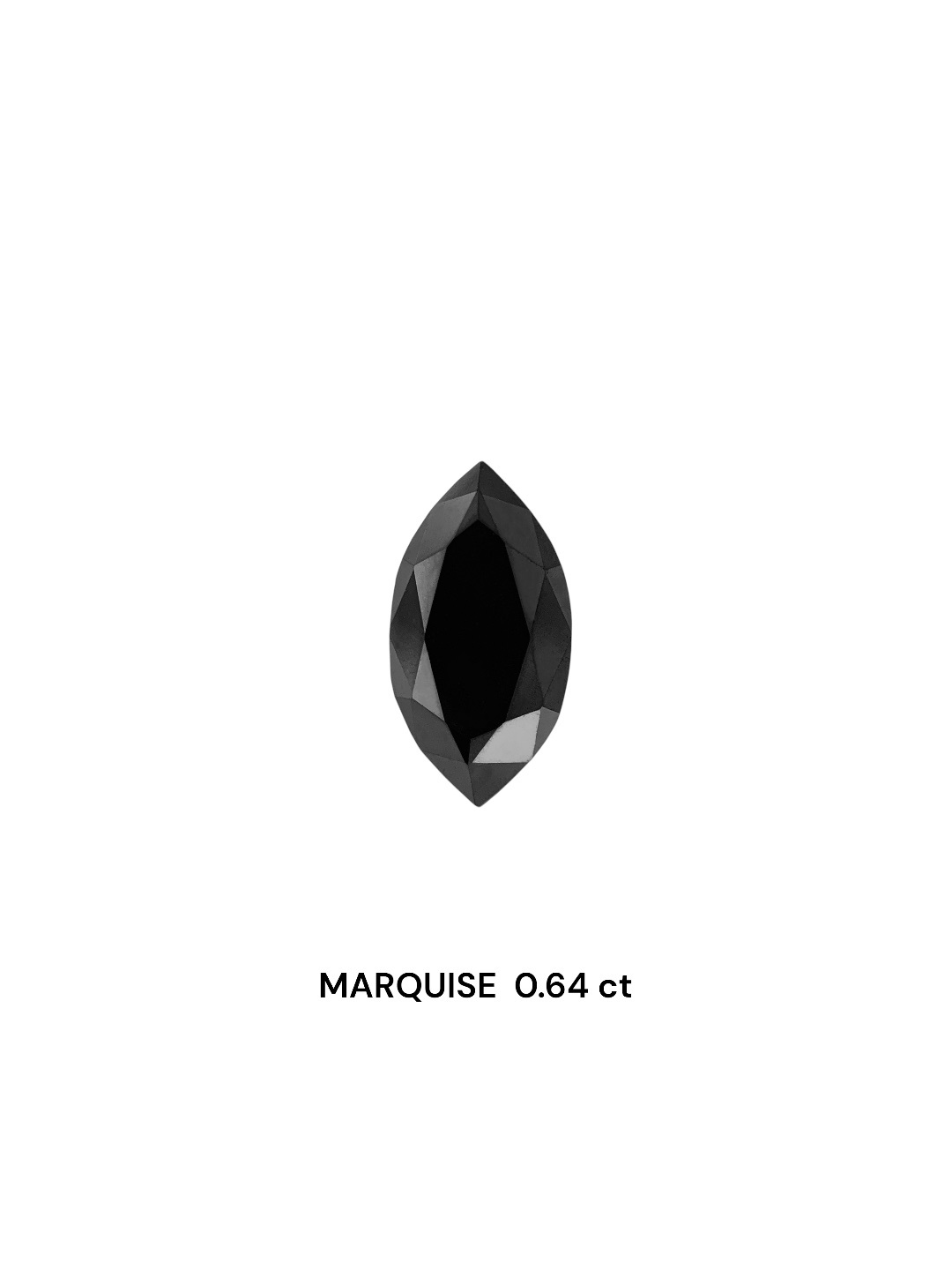 0.64 Carat Natural Fancy Black Marquise Diamond SE-8162T