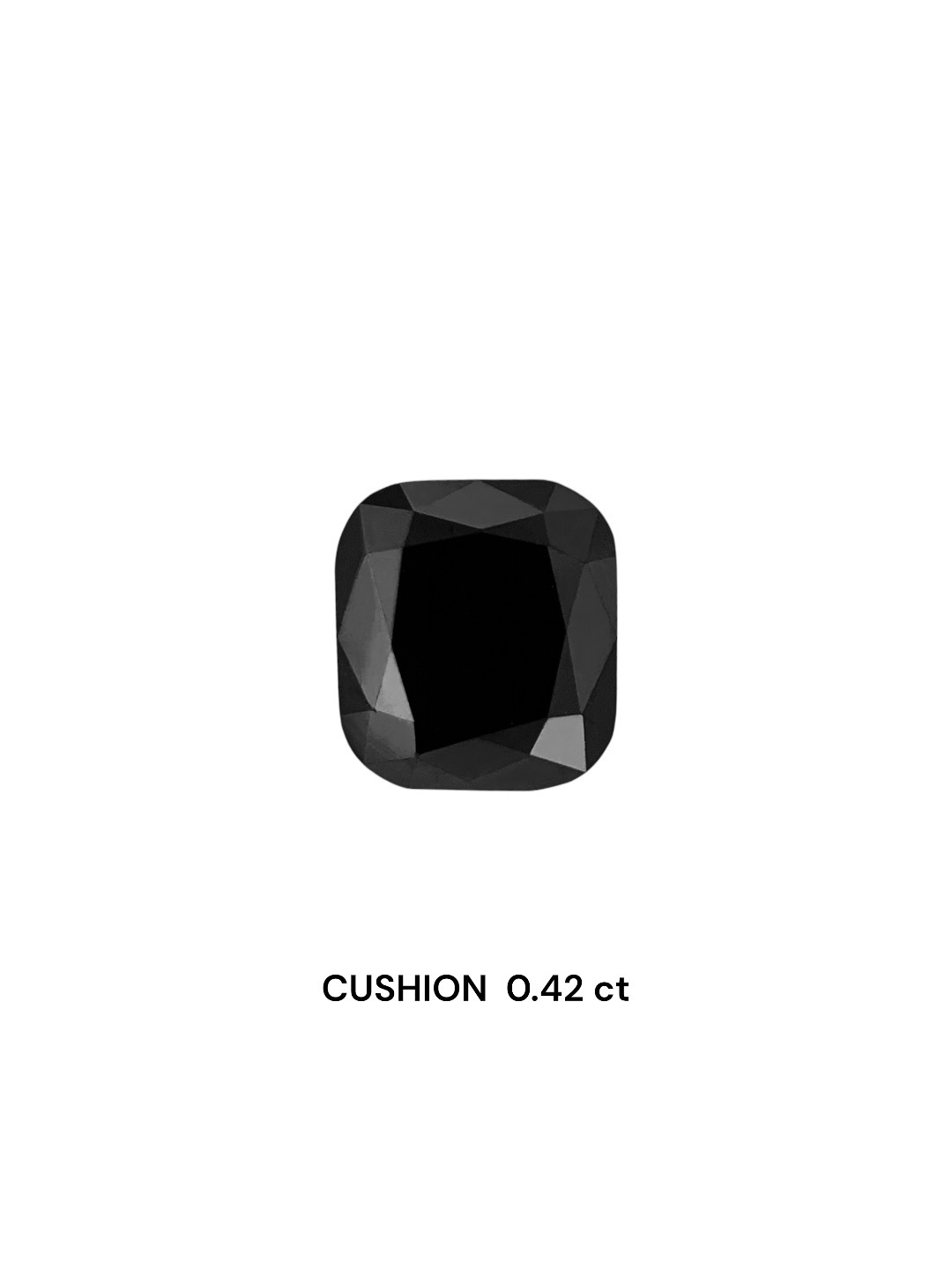 0.42 Carat Natural Fancy Black Cushion Diamond SE-8168T