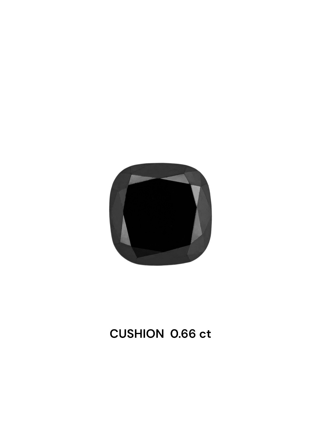 0.66 Carat Natural Fancy Black Cushion Diamond SE-8171T