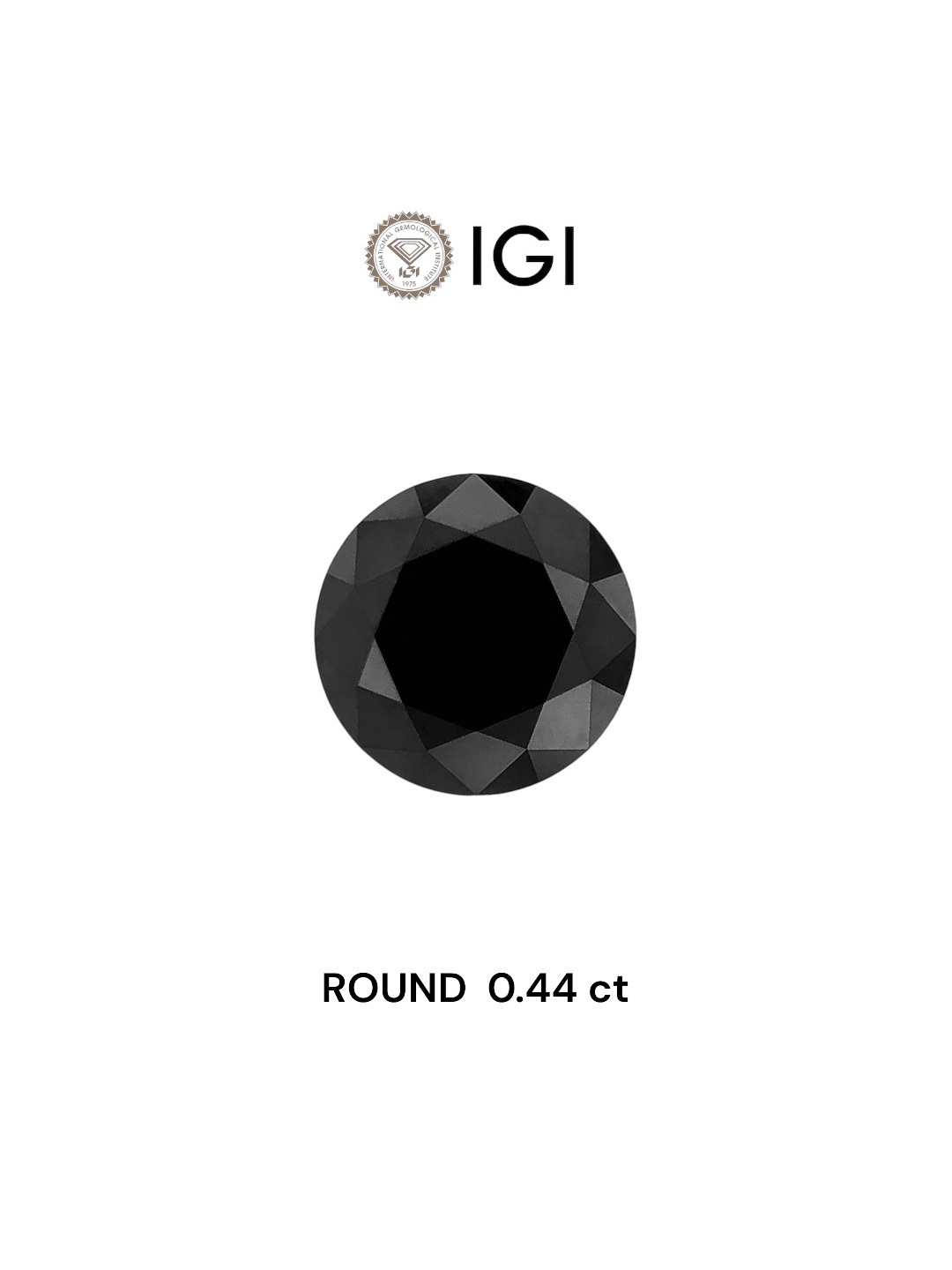 IGI 0.44 Carat Natural Fancy Black Round Diamond SE-8183IN