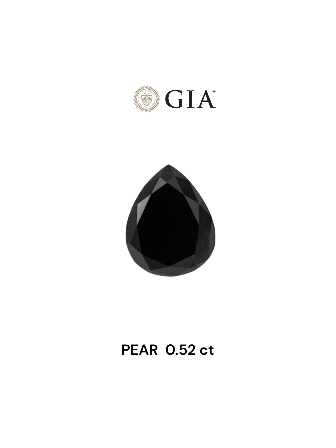 GIA 0.52 Carat Natural Fancy Black Pear Diamond SE-8193GN