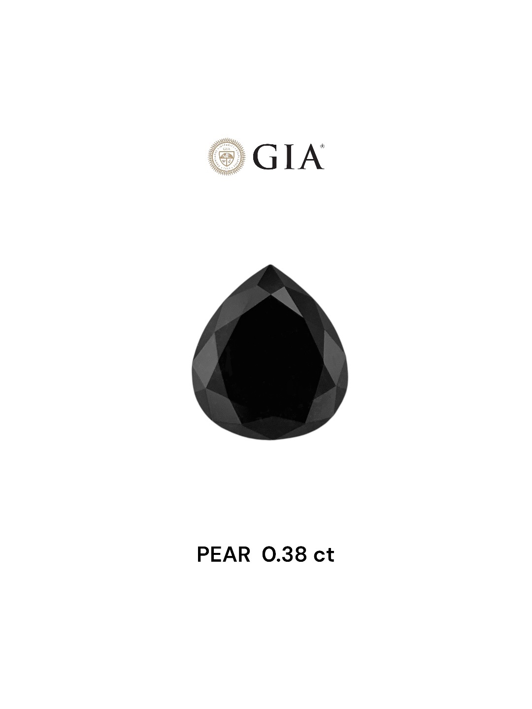 GIA 0.38 Carat Natural Fancy Black Pear Diamond SE-8194GN