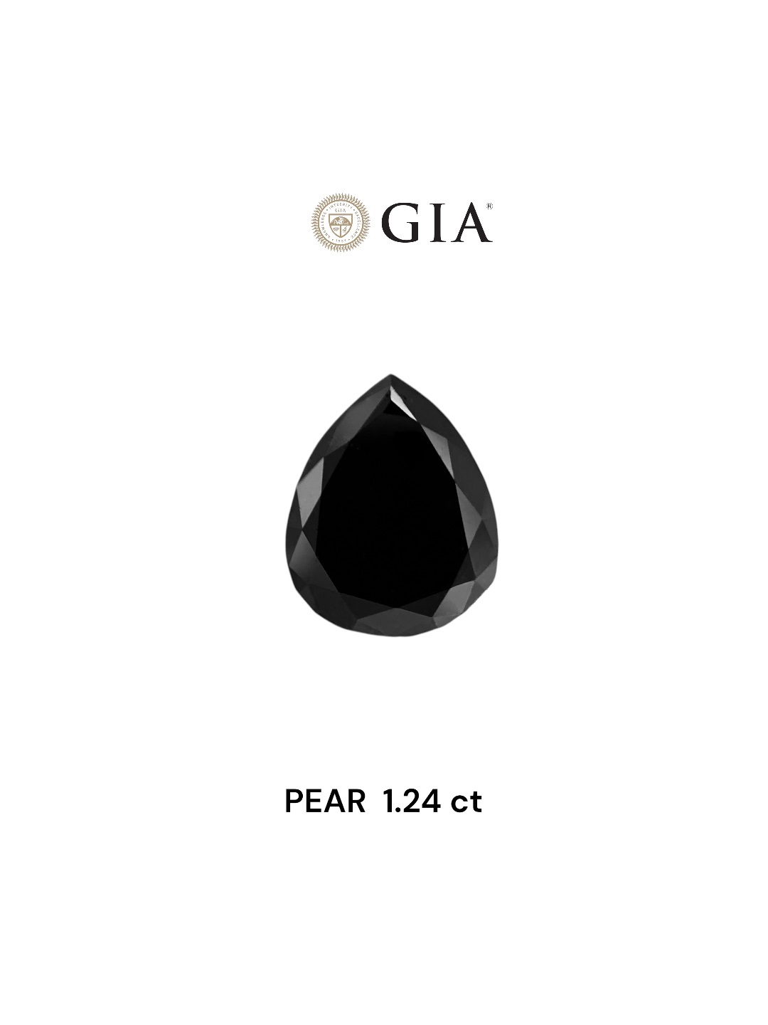 GIA 1.24 Carat Natural Fancy Black Pear Diamond SE-8195GN