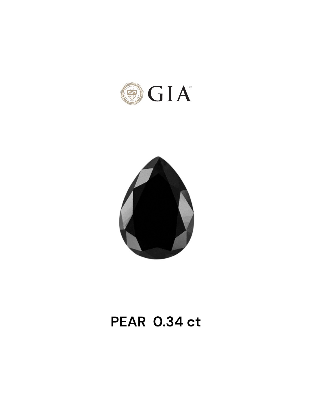 GIA 0.34 Carat Natural Fancy Black Pear Diamond SE-8204GN